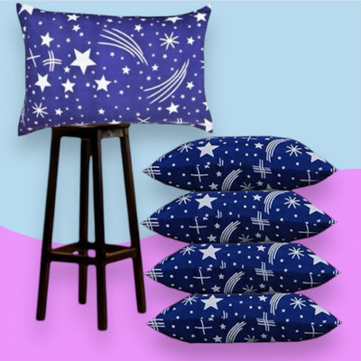 Serene Microfibre Solid Sleeping Pillow Pack of 5(Blue)