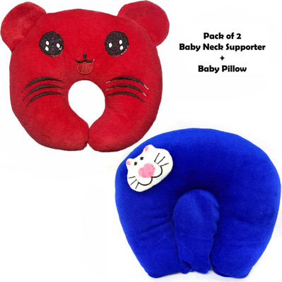 E VYAPAR KENDRA Mustard Seeds, Cotton Baby Pillow Pack of 2 Toons & Characters, Smiley(Teeth Red and Dark Blue)