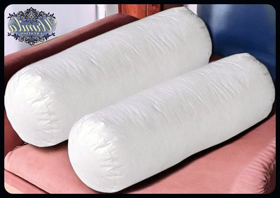 Urmila Creation Microfibre Bolster Pack of 2 Solid Round(White)