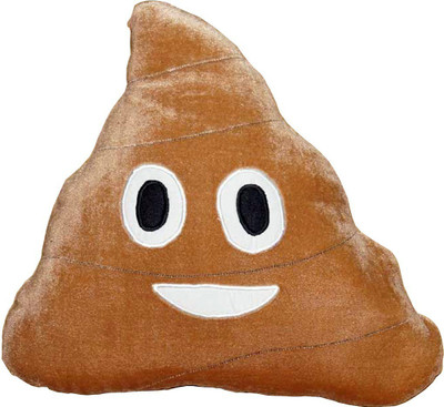 Oscar Home Polyester Fibre Baby Pillow Pack of 1 Solid Gordon Cute Poop Pillow Cushion Toy Throw Pillows Gift for Friends(Brown)