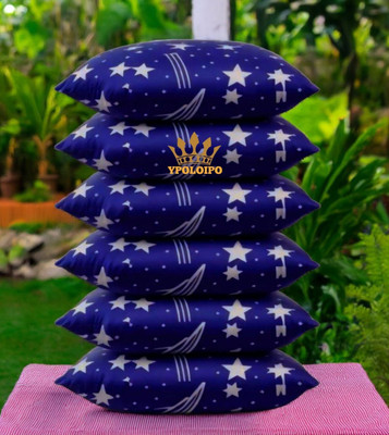 YPOLOIPO Polyester Fibre Sleeping Pillow Pack of 6 Solid LUXURY(Blue)