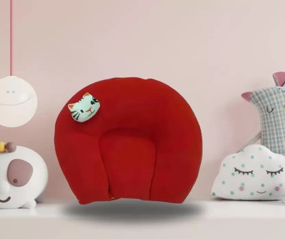 AUFASHION Mustard Seeds, Cotton Baby Pillow Pack of 1 Solid, Smiley new born baby Rai Takiya oval 0 to 12 Months Babies(Red)