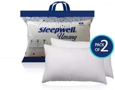 Sleepwell Microfibre Sleeping Pillow Pack of 2 Solid Umang Pillow Set || Comfort And Support Pillow(White)