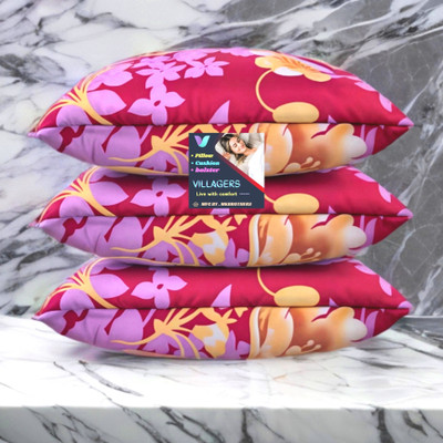 NKSNIMYSTORESS FLOWER Polyester Fibre Abstract Sleeping Pillow Pack of 1(Pink)