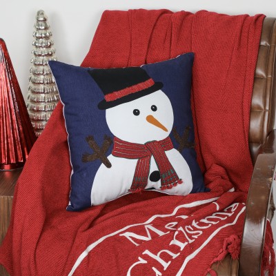 EcruE Christmas Cotton Toons & Characters Cushion Pack of 1(Blue)