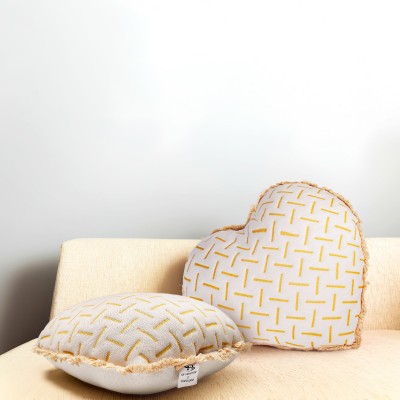 Sh Creation And Handlooms Designer & Decorative Cushion Heart Shapes for your Luxuries (Size16X16 Inches) Microfibre Solid Cushion Pack of 1(Beige)