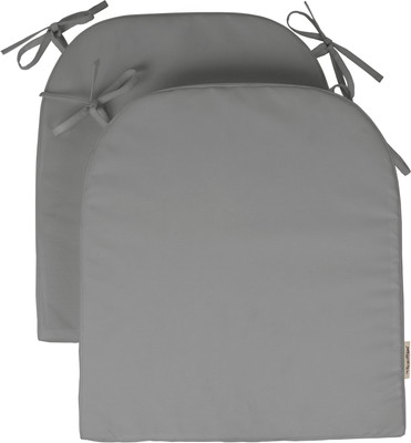 Vargottam Polyester Fibre Solid Chair Pad Pack of 2(Gray)