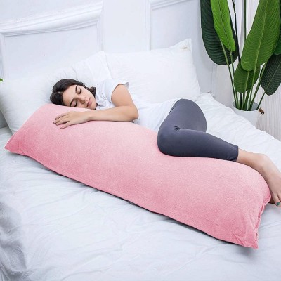 Slatters Be Royal Store Luxury Full Body Support Sleeping Hug Long Pillow For Maternity Pregnancy Microfibre Nature Body Pillow Pack of 1(Pink)