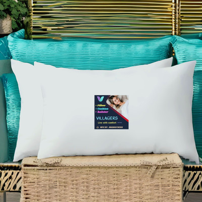 VILLAGERS LUXURY Polyester Fibre Abstract Sleeping Pillow Pack of 2(White)
