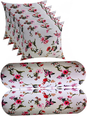 ACTOS Microfibre Floral Sleeping Pillow Pack of 7(White, Multicolor)