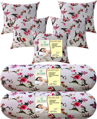 ACTOS Microfibre Bolster Pack of 7 Floral(White)