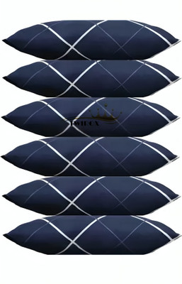 TWIROX LUXURY Polyester Fibre Abstract, Floral Sleeping Pillow Pack of 6(BLUE LINE)