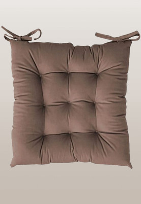 THM Microfibre Solid Chair Pad Pack of 1(Brown)