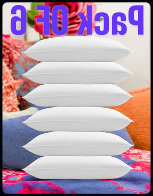 JAYOG ENTERPRISE White Pillow 6 Microfibre Solid Sleeping Pillow Pack of 6(White)