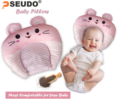 Hellobear Mustard Seeds Baby Pillow Pack of 1 Animals Pillow for Newborn Baby(Pink)