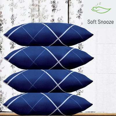 SOFT SNOOZE Microfibre Sleeping Pillow Pack of 4 Abstract Soft Luxury(Blue)