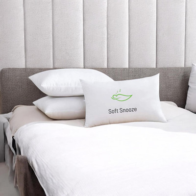 SOFT SNOOZE Microfibre Sleeping Pillow Pack of 3 Solid Soft Luxury(White)