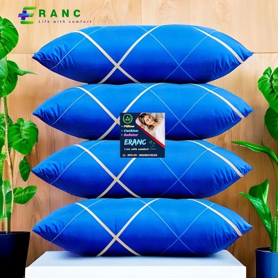 ERANC LUXURY Polyester Fibre Abstract Sleeping Pillow Pack of 4(Blue)