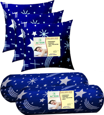 ACTOS Microfibre Geometric Bolster Pack of 5(BlueWhite2)