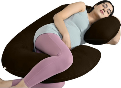 WILD MINT Premium series Polyester Fibre Solid Pregnancy Pillow Pack of 1(Brown)