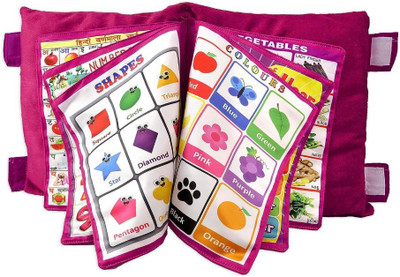 Sharvil Foam Abstract, Alphanumeric, Animals, Fruits, Birds Baby Pillow Pack of 1(Multicolor)
