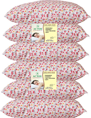 ACTOS Microfibre Geometric Sleeping Pillow Pack of 6(Multicolor1)
