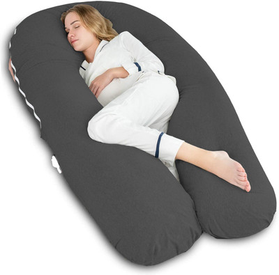 Daddy Cool Luxurious Imported Microfibre Solid Pregnancy Pillow Pack of 1(Grey)