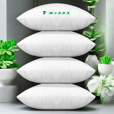 TWIROX LUXURY Cotton Solid Sleeping Pillow Pack of 4(White)