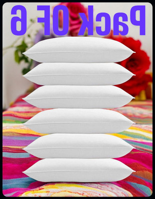 JAYOG ENTERPRISE Microfibre Sleeping Pillow Pack of 6 Solid White Pillow 6(White)