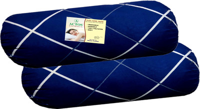ACTOS Microfibre Geometric Bolster Pack of 2(Dark Blue9)