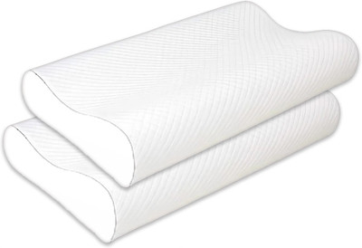 Flipkart SmartBuy Soft & Luxurious Memory Foam Quilted Cotton Solid Orthopaedic Pillow Pack of 2(White)