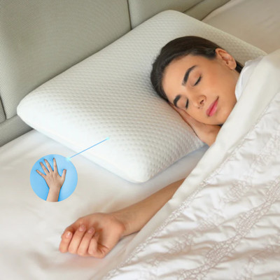 Sleepsia Gel Standard Memory Foam Solid Sleeping Pillow Pack of 1(White)