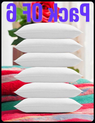 JAYOG ENTERPRISE White Pillow 6 Microfibre Solid Sleeping Pillow Pack of 6(White)