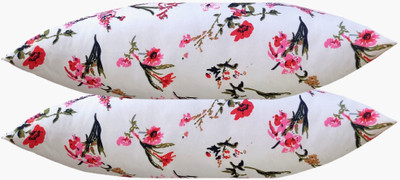 ACTOS Microbeads Floral Sleeping Pillow Pack of 2(White)