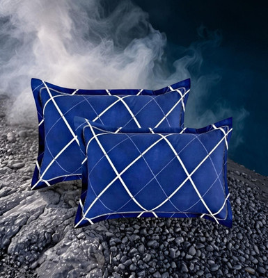 Regnar Luxury Microfibre Solid Sleeping Pillow Pack of 2(Blue)