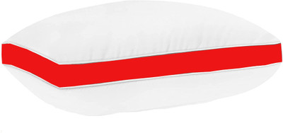 SIROKI BOND Microfibre Solid Sleeping Pillow Pack of 1(White-Red)