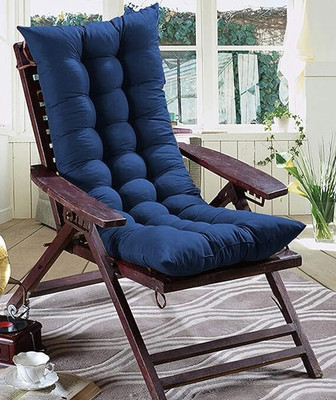 Keshav Pharma Cotton Chair Pad Pack of 1 Solid(Dark Blue)