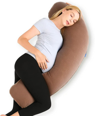 KarmaKasa Maternity Pillow Microfibre Solid Pregnancy Pillow Pack of 1(Brown)