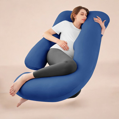 THUKRAN Microfibre Solid Pregnancy Pillow Pack of 1(Blue)