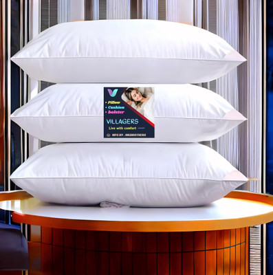 VILLAGERS Cotton Sleeping Pillow Pack of 3 Solid LUXURY(White)
