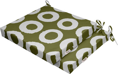 Vargottam Foam Geometric Chair Pad Pack of 2(Light Green)