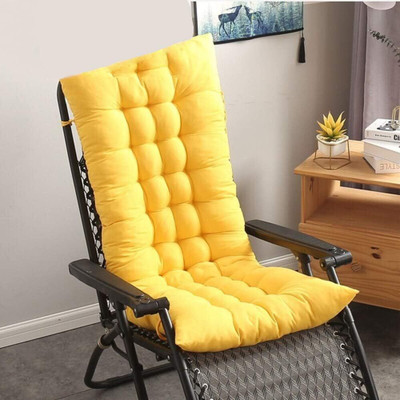 Hundur Store Microfibre Solid Chair Pad Pack of 1(Yellow)