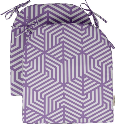 Vargottam Polyester Fibre Geometric Chair Pad Pack of 2(Lavender)