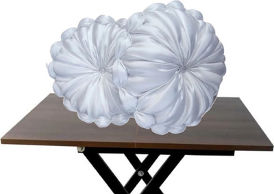 GTX Microfibre Floor Cushion Pack of 2 Solid GTX Cushion Handmade & Decorative Cushions for Living Room Bed,Sofa,Seating Area(White)