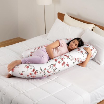 Wakefit G-Shape Microfibre Solid Pregnancy Pillow Pack of 1(Sakura white)