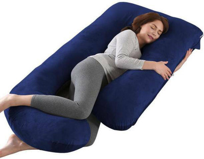 Durga Microfibre Solid Pregnancy Pillow Pack of 1(Blue)