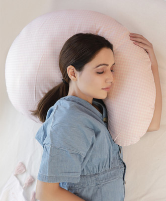 Mi Arcus Polyester Fibre Solid Pregnancy Pillow Pack of 1(Pink)