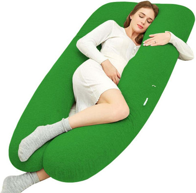 Keshav Pharma Luxurious Imported Velvet Microfibre Solid Pregnancy Pillow Pack of 1(Green)