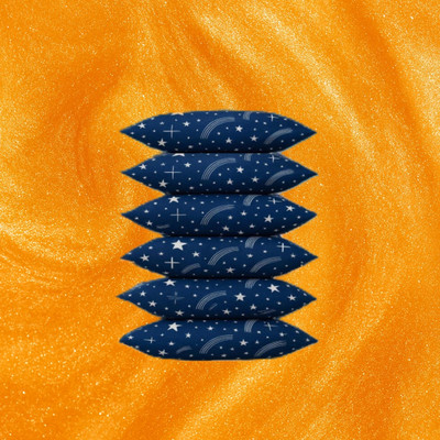 CATHROL Polyester Fibre Sleeping Pillow Pack of 6 Abstract 6 Pillows(Blue)