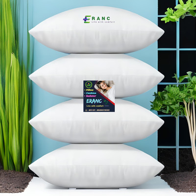 ERANC Polyester Fibre Sleeping Pillow Pack of 4 Abstract LUXURY(White)
